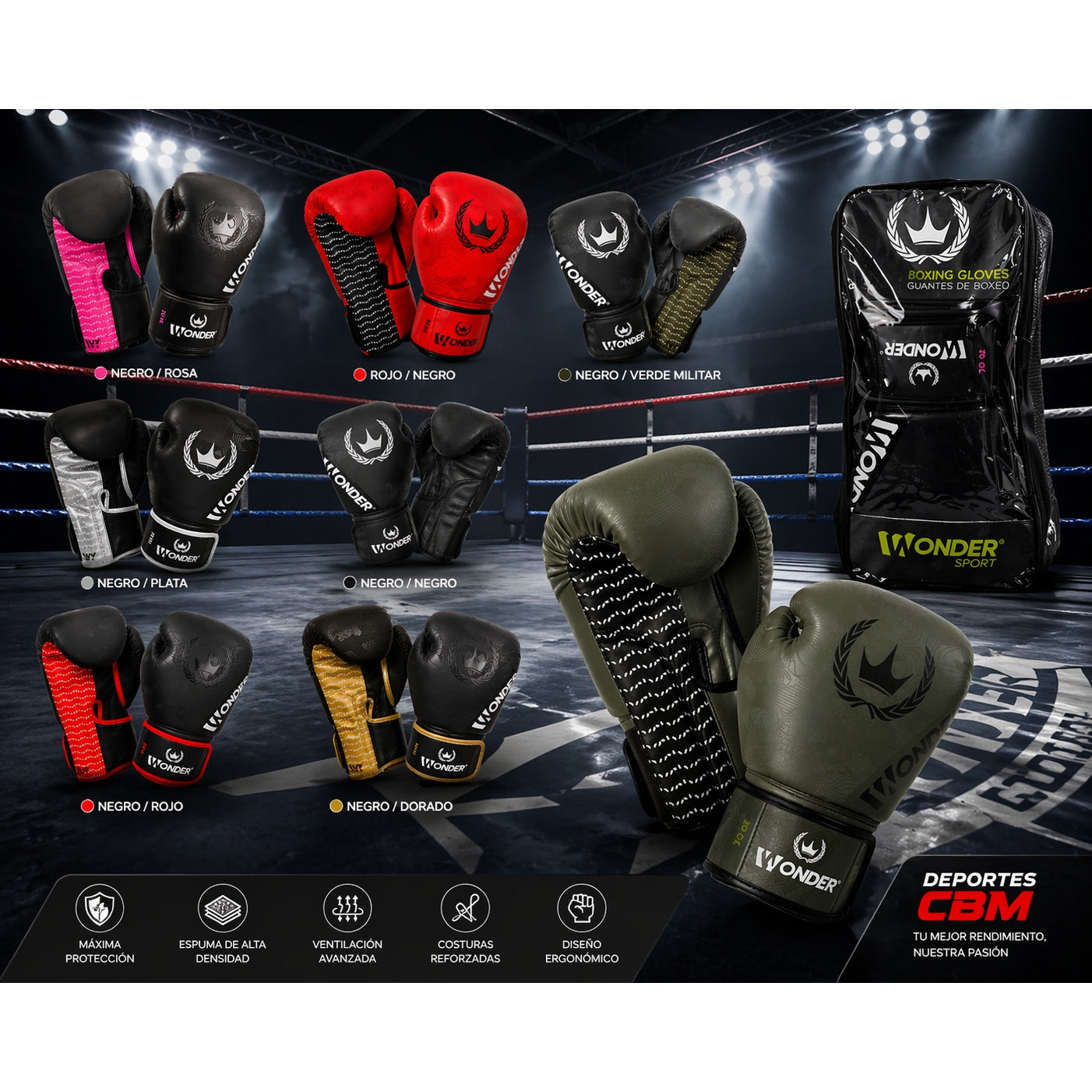 Guantes de Boxeo Wonder Sport Profesionales | MMA y Artes Marciales