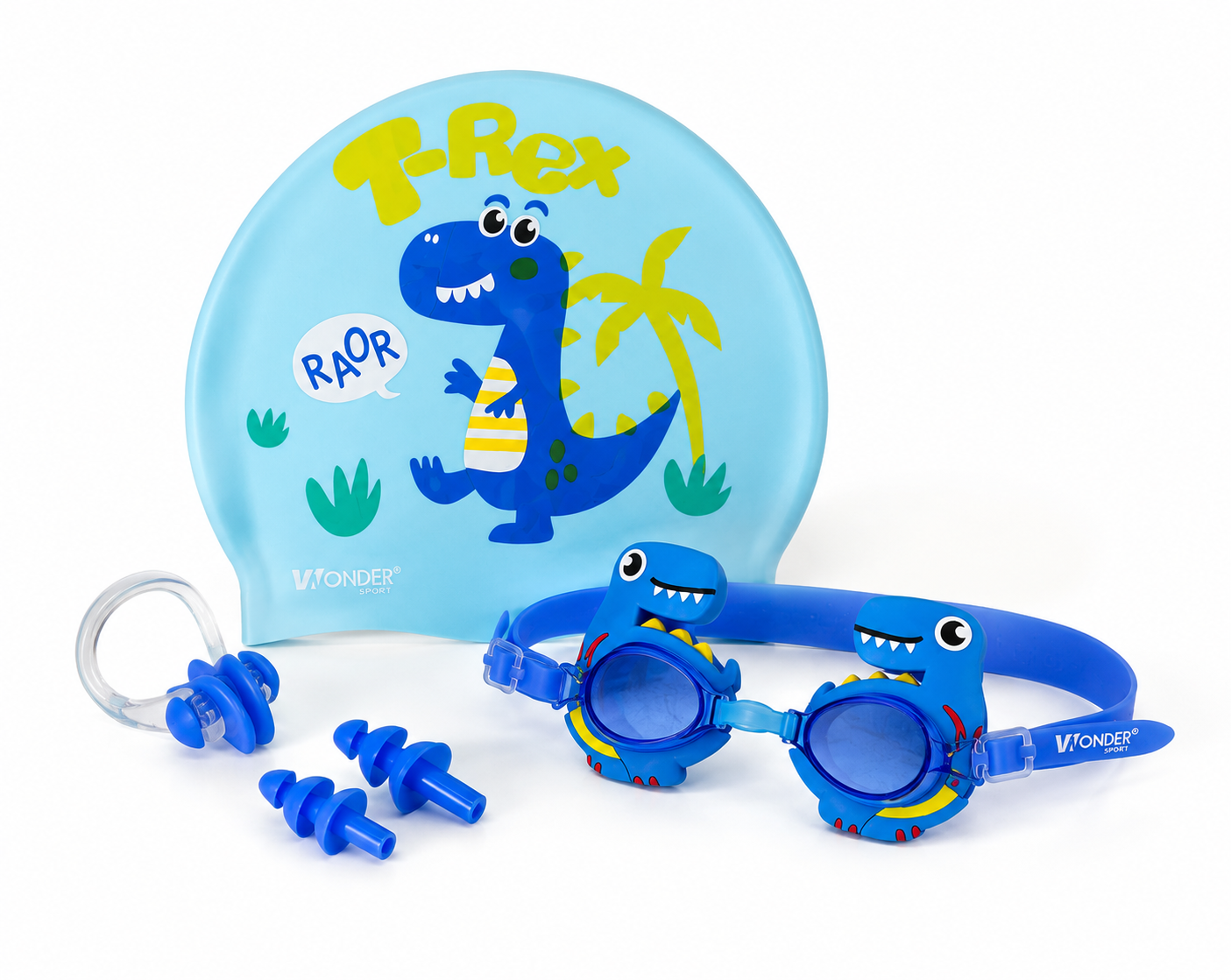 Kit Para Niños Gorro De Natación, Gafas De Natación, Tapaoídos y Nariguera