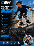 Kit De Protección Para Niños Patineta Patinaje Patines Y Skate x6