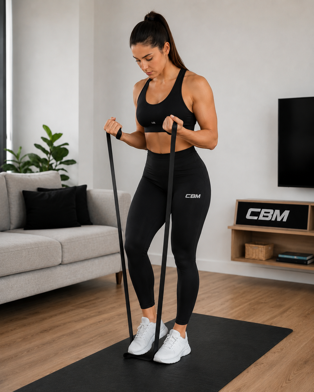 Banda Elastica De Poder Negra Super Resistencia Crossfit