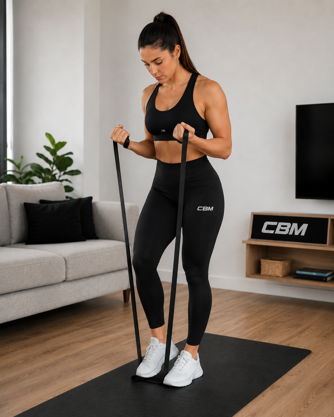 Banda Elastica De Poder Negra Super Resistencia Crossfit