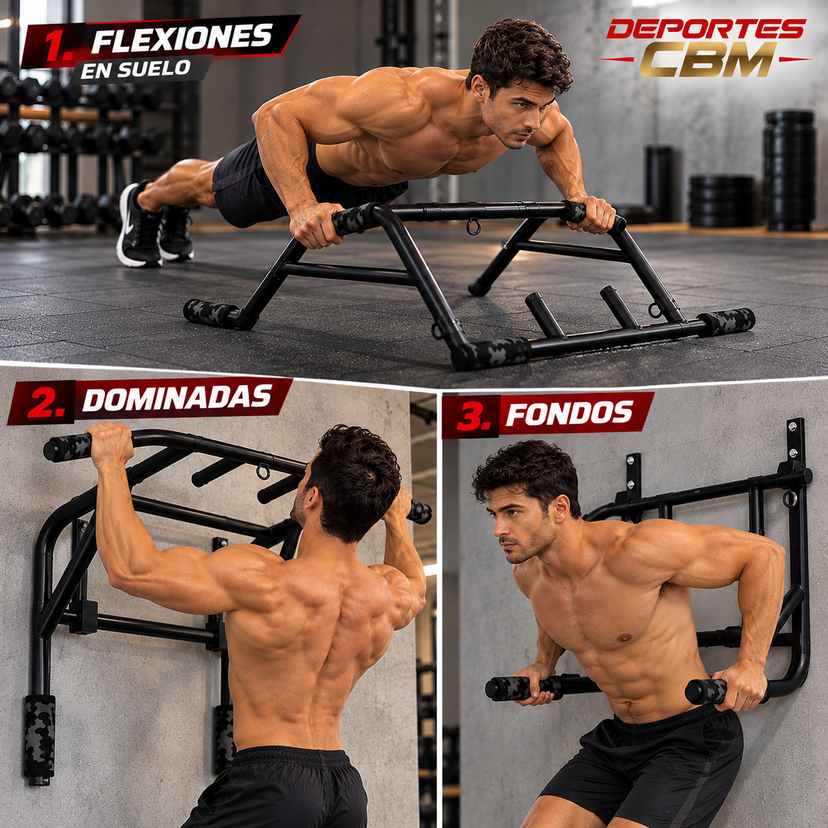 BARRA MULTIFUNCIONAL PARA ENTRENAMIENTO DE DOMINADAS Y FONDOS