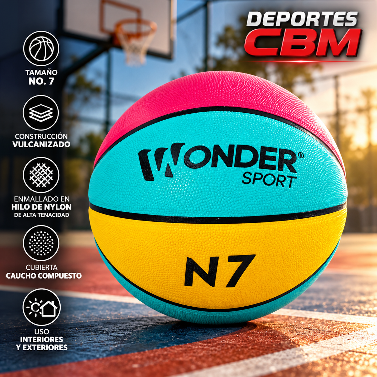 Balón de Baloncesto No. 7 – Wonder Sport | Para Interior y Exterior