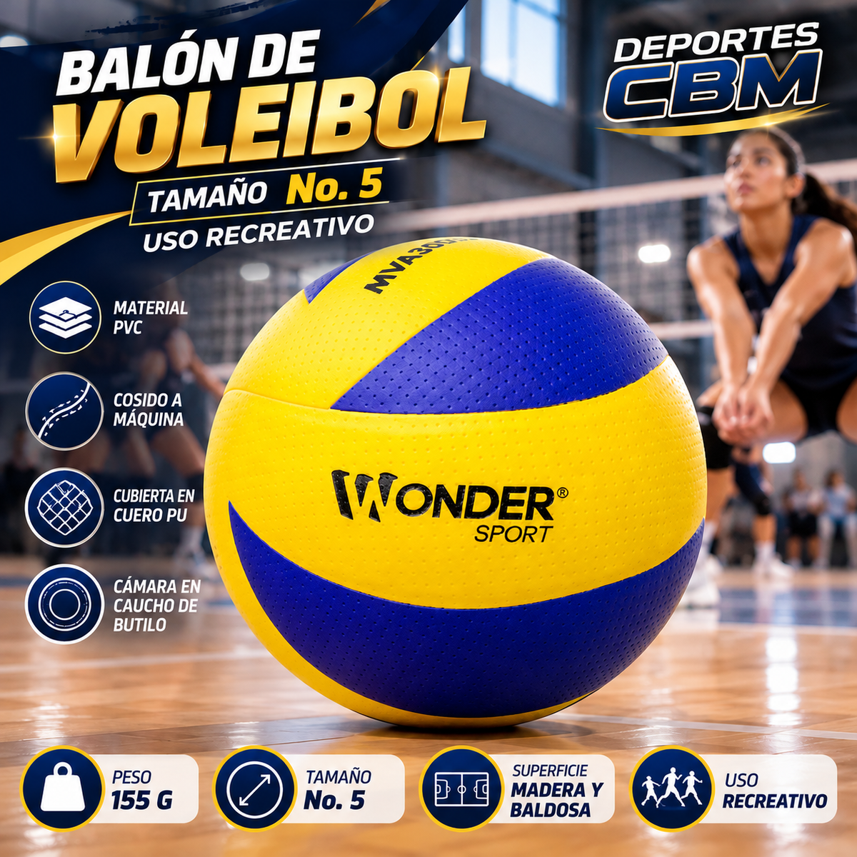 Balón de Voleibol No. 5 Wonder Sport