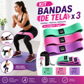Banda Elástica Cerrada de Tela x 3 para Glúteos, Piernas y Entrenamiento