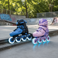 Patines Con Luces Para Niños Que Alumbran Al Girar Mas Protecciones