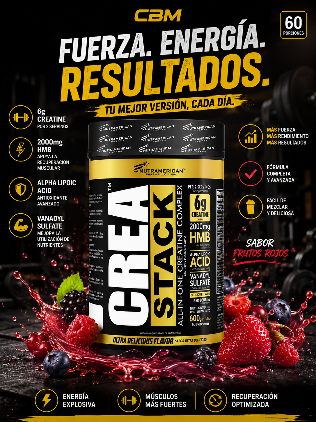 Creatina Monohidratada con Hmb