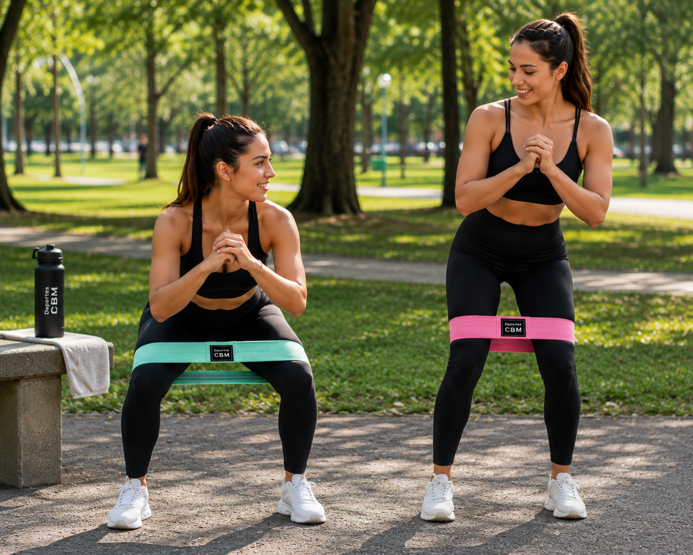 Banda Elástica Cerrada de Tela x 3 para Glúteos, Piernas y Entrenamiento