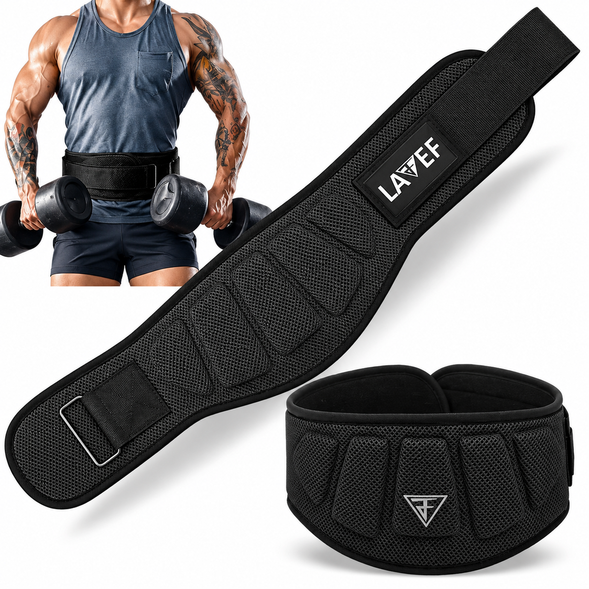 CINTURON PARA LEVANTAMIENTO DE PESAS CINTURILLA DE FUERZA CON CORREA AJUSTABLE EN VELCRO