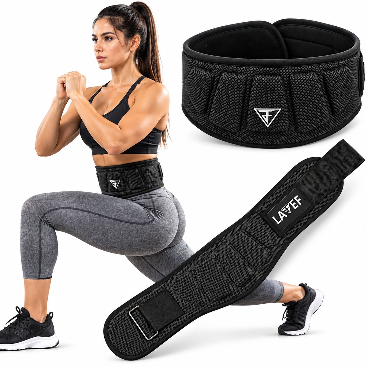 CINTURON PARA LEVANTAMIENTO DE PESAS CINTURILLA DE FUERZA CON CORREA AJUSTABLE EN VELCRO