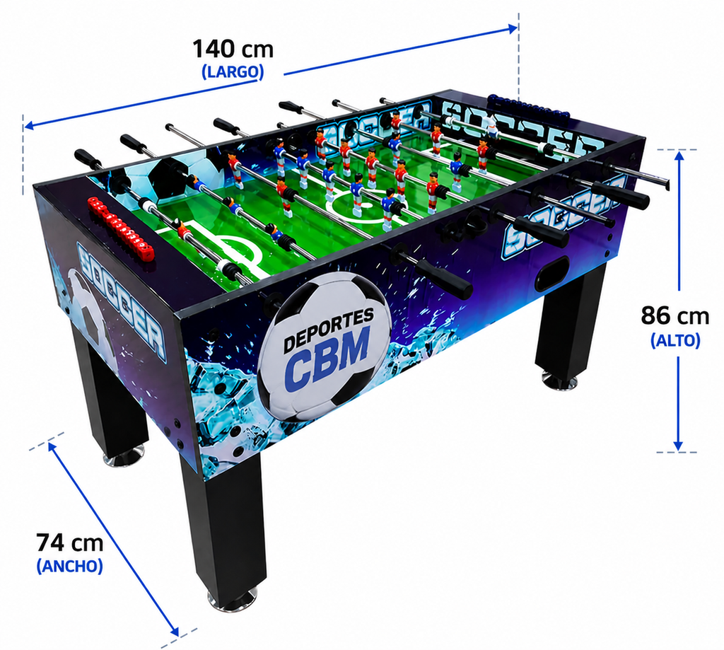 Futbolin o Futbolito Gigante azul 1,4 metros Juego De Mesa De Futbol