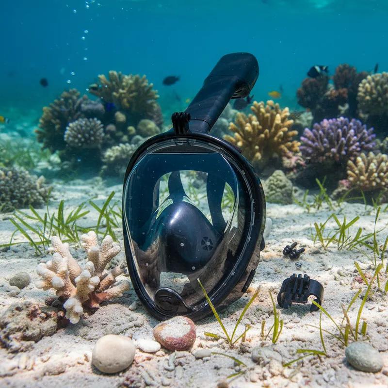 Careta Rostro Completo Profesional Vision Completa 180° Con Snorkel