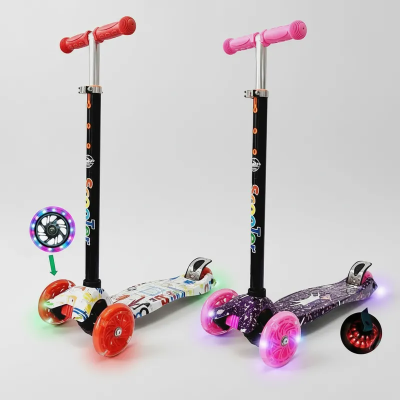 SCOOTER PATINETA MONOPATÍN CON LUCES EN LAS RUEDAS QUE SE ACTIVAN AL GIRAR