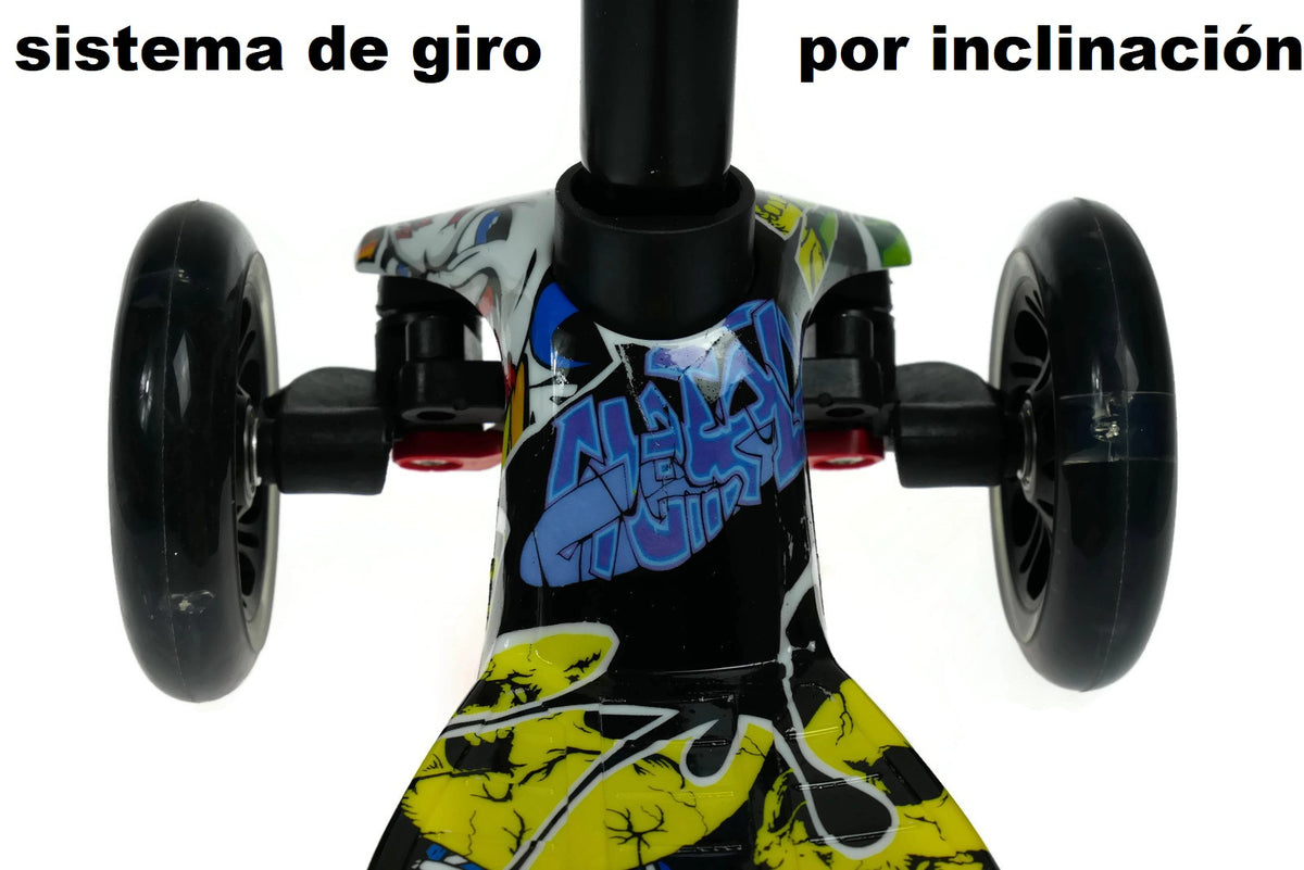 Scooter Infantil 4 Ruedas con Luces LED en las Ruedas – Monopatín Patineta Montable