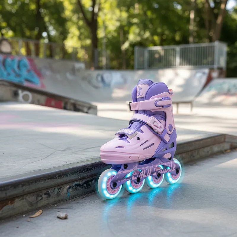 Patines Con Luces Para Niños Que Alumbran Al Girar Mas Protecciones