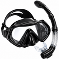 Kit Careta y Snorkel Profesional en Vidrio Templado para Buceo y Pesca