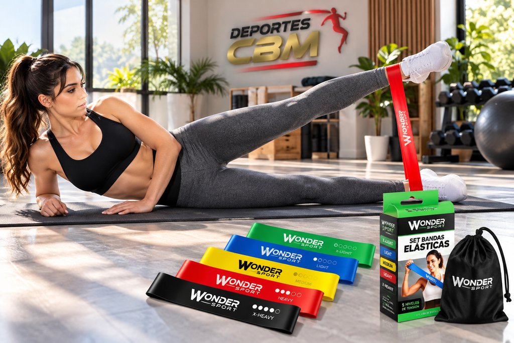 BANDAS ELASTICAS CERRADAS TIPO THERABAND SET O KIT X 5 UNIDADES