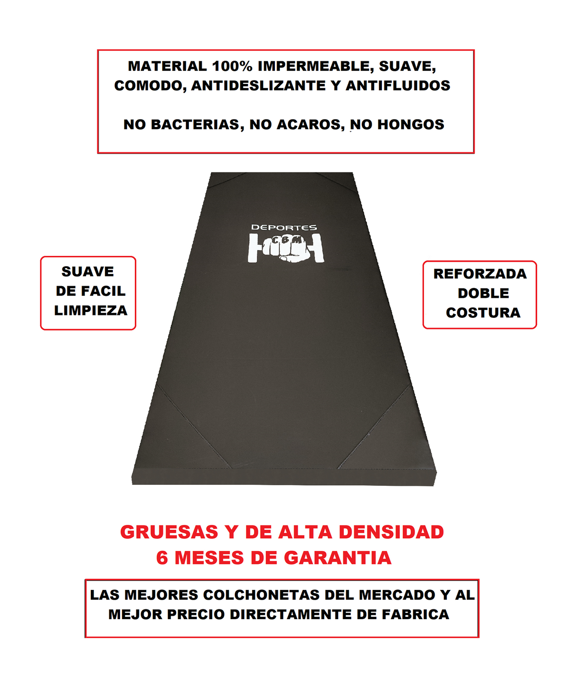 Colchoneta Deportiva Antideslizante para Ejercicios, Yoga, Pilates, Gimnasio y Escuelas