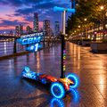 Scooter Infantil 4 Ruedas con Luces LED en las Ruedas – Monopatín Patineta Montable